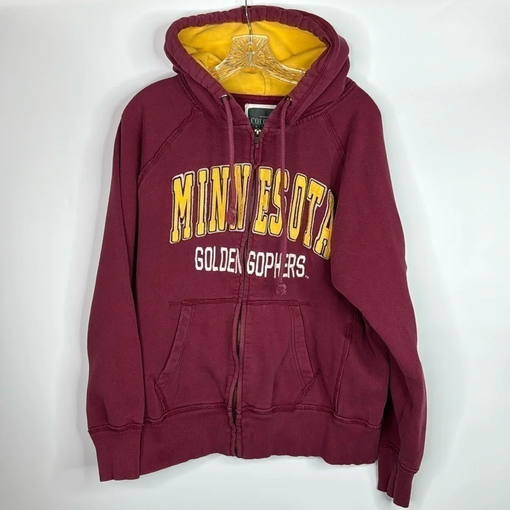 Colosseum Athletics Minnesota Gophers Hooded Full Zip Sweatshirt Medium
